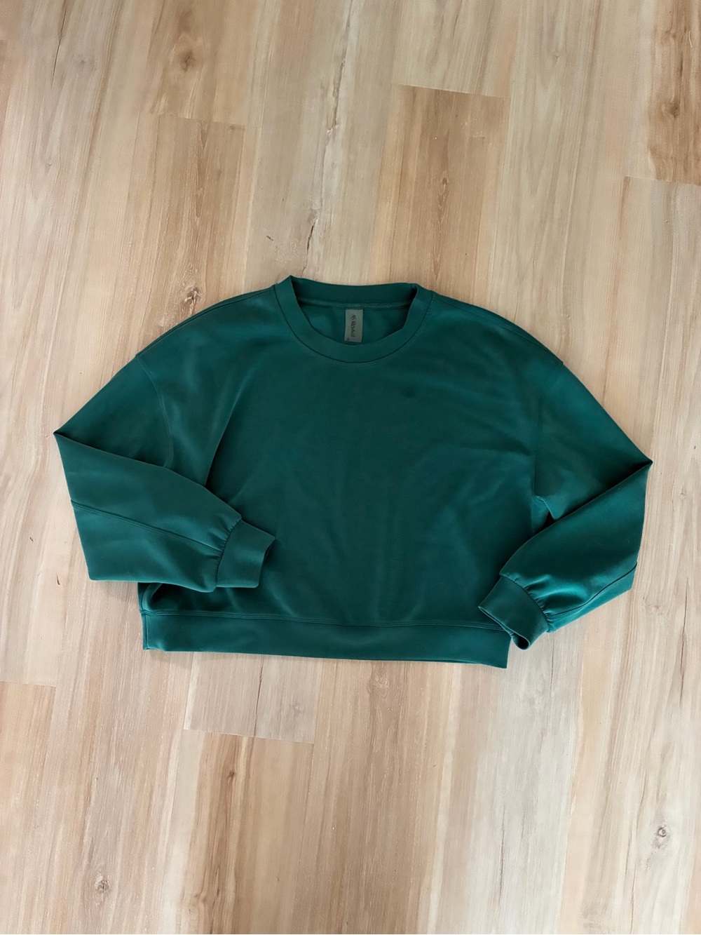 Women's Dark Green Cropped Crewneck Sweatshirt